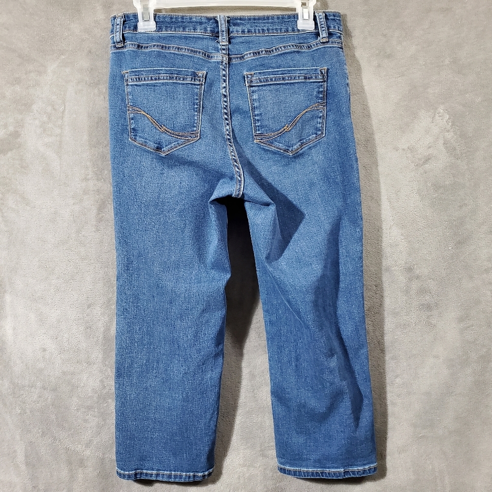 Croft & Barrow Premium Stretch Denim Capri Medium Blue Rinse 8